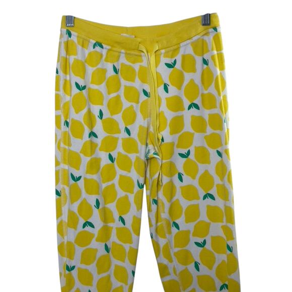 Hanna Andersson White & Yellow LEMON Print Pajama Pants Organic Cotton Sz Small - Picture 2 of 5